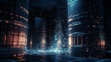 transferring the digital data flowing concept photo