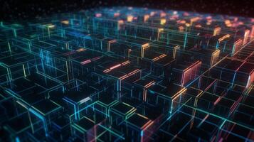 Big data concept Digital data flow Transferring photo