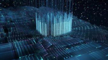 data concept Digital data flow Transferring photo