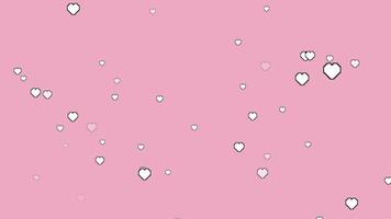 aesthetics cute 8bit pixel white heart on pastel pink motion background video