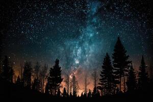 estrellado cielo a Noche. ai generado foto