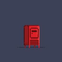 red letter box in pixel art style vector