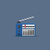 old radio in pixel art style vector