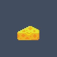 piece of cheese in pixel art style vector