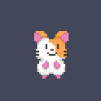 a hamster in pixel art style vector