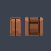 open and close wardrobe in pixel art style vector