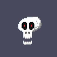 skull head in pixel art style vector