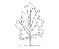 abstract Tree Continuous One Line Drawing vector