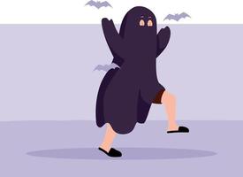 The girl is going to Halloween. vector