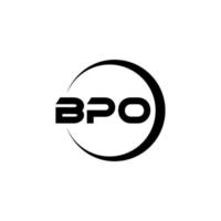 BPO letter logo design in illustration. Vector logo, calligraphy designs for logo, Poster, Invitation, etc.
