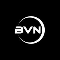 bvn letra logo diseño en ilustración. vector logo, caligrafía diseños para logo, póster, invitación, etc.