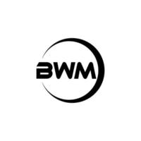 BWM letter logo design in illustration. Vector logo, calligraphy designs for logo, Poster, Invitation, etc.