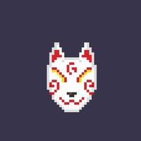 fox mask in pixel art style vector