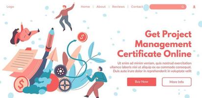 Get project management certificate online, web vector