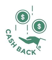 Cash back, financial services and baking system vector