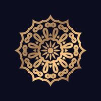 Single Islamic Pattern Golden Mandala Design Background vector