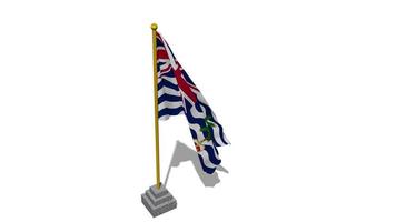 British Indian Ocean Territory, BIOT Flag Start Flying in The Wind with Pole Base, 3D Rendering, Luma Matte Selection video