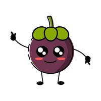 Vector graphic illustration of mangosteen. Perfect for fruit-based products like juice, etc.