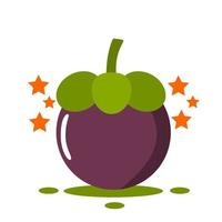 Vector graphic illustration of mangosteen. Perfect for fruit-based products like juice, etc.
