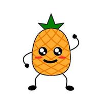 Pineapple cartoon character vector illustration