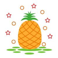 Pineapple cartoon character vector illustration