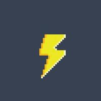 thunder sign in pixel art style vector