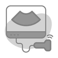 Ultrasound machine icon in modern style, medical device vector