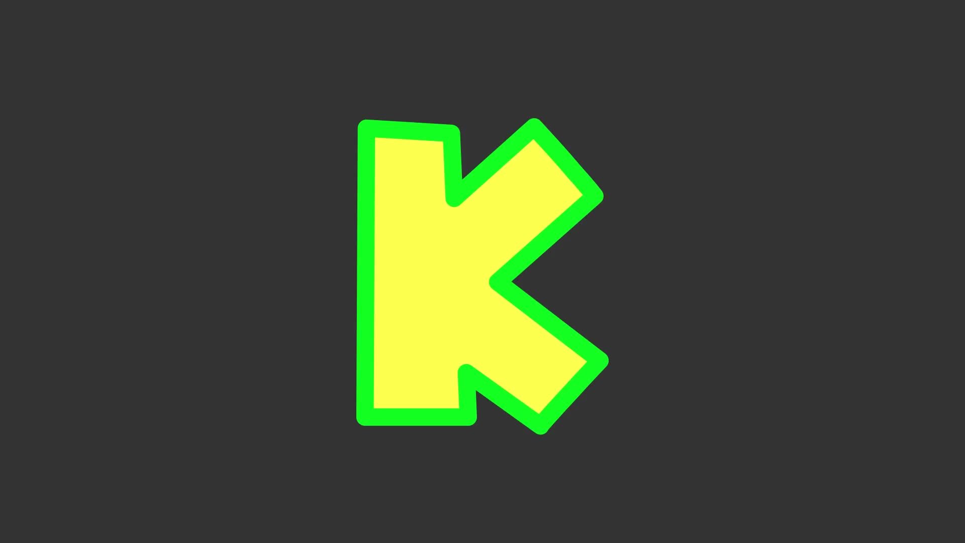 letter k, yellow light effect animation 22910811 Stock Video at Vecteezy