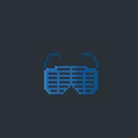 weird eye glass in pixel art style vector