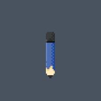 blue pencil in pixel art style vector