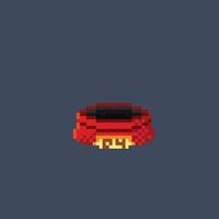 pet food bowl in pixel art style vector