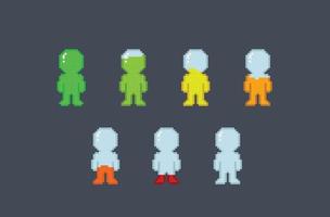 healt indicator sign with different color in pixel art style vector