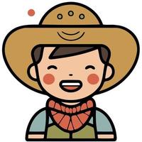 niño chico vistiendo sombrero para festa junina o S t Juan día brasileño festividad vector