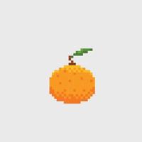 orange fruit in pixel art style vector