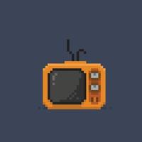 televisión en estilo pixel art vector