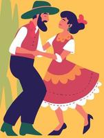 couple dancing at festa junina vector