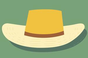 yellow straw hat object vector