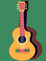 yellow guitar musical instrument vector