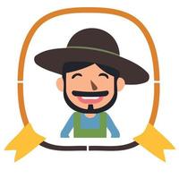 vaquero hombre avatar para festa junina vector