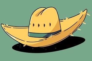 amarillo Paja sombrero objeto vector