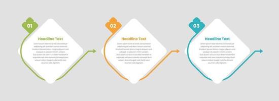 Simple text presentation infographic template with abstract arrow shape vector