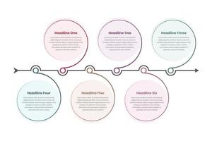 Spiral abstract timeline infographic template for business text presentation with arrow vector