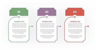 Minimal business steps infographic with abstract corner cut shape and arrow line for text presentation vector