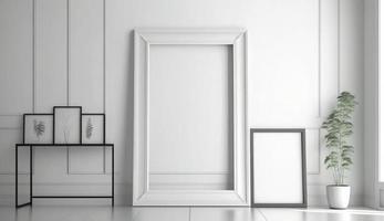 gallery wall mockup, blank photo frame on white background, frame mockup, 3d render, Generate Ai