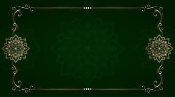 green and gold, luxury mandala background vector
