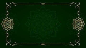 green and gold, luxury mandala background vector