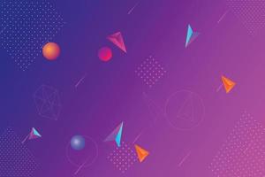 Gradient colorful tridimensional shapes background vector