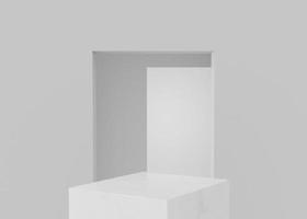 3D Rendering products minimal podium on white platform photo