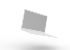 3D Rendering realistic laptop mockup with blank screen isolated photo