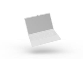 3D Rendering realistic laptop mockup with blank screen isolated photo